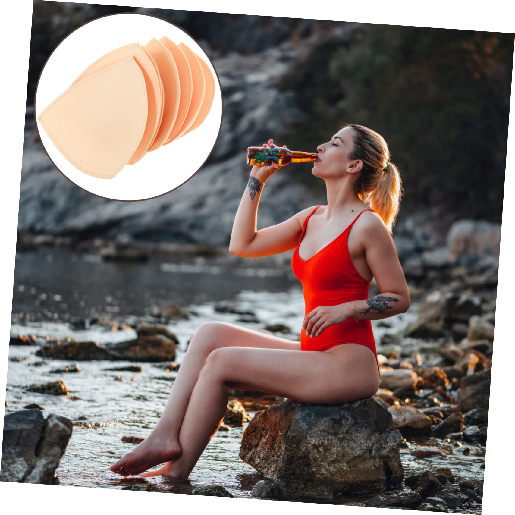 Almohadilla Triangular Para El Para Mujer Almohadillas De Algodón De Tela Insertos Extraíbles Para Almohadillas Gruesas Ropa Deportiva Moldeador Triangular Soporte