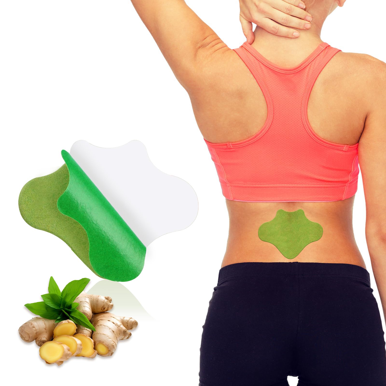 ishancare Cerotti per il mal di schiena, 96 cerotti termici, 8 ore di lunga durata, lenitivi per ginocchia, spalle, schiena, collo, dolori muscolari, con cerotto naturale a base di erbe riscaldanti