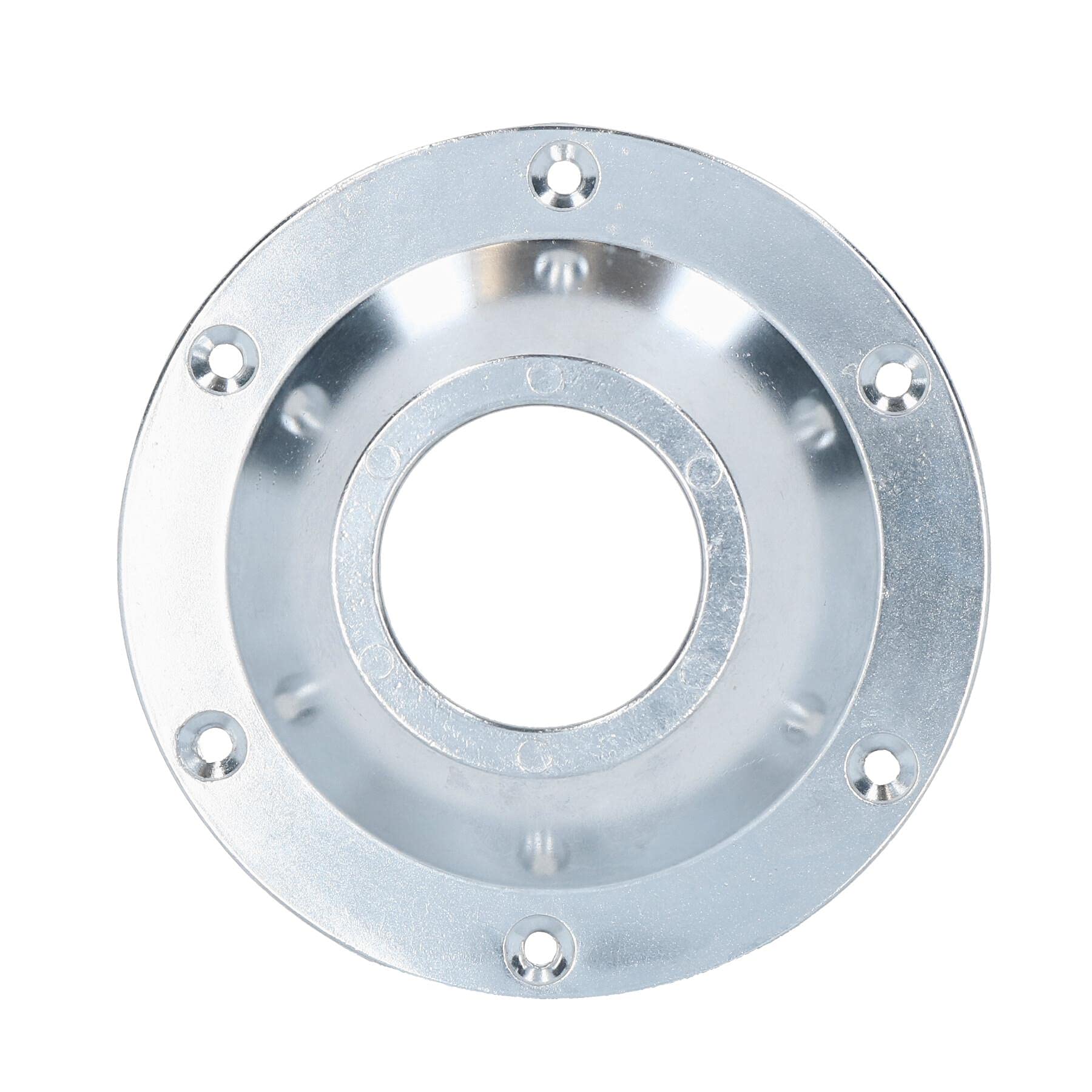 Surface Mount Table Leg Pedestal Socket - 60mm Post Diameter, Silver, For Motorhome Or Boat