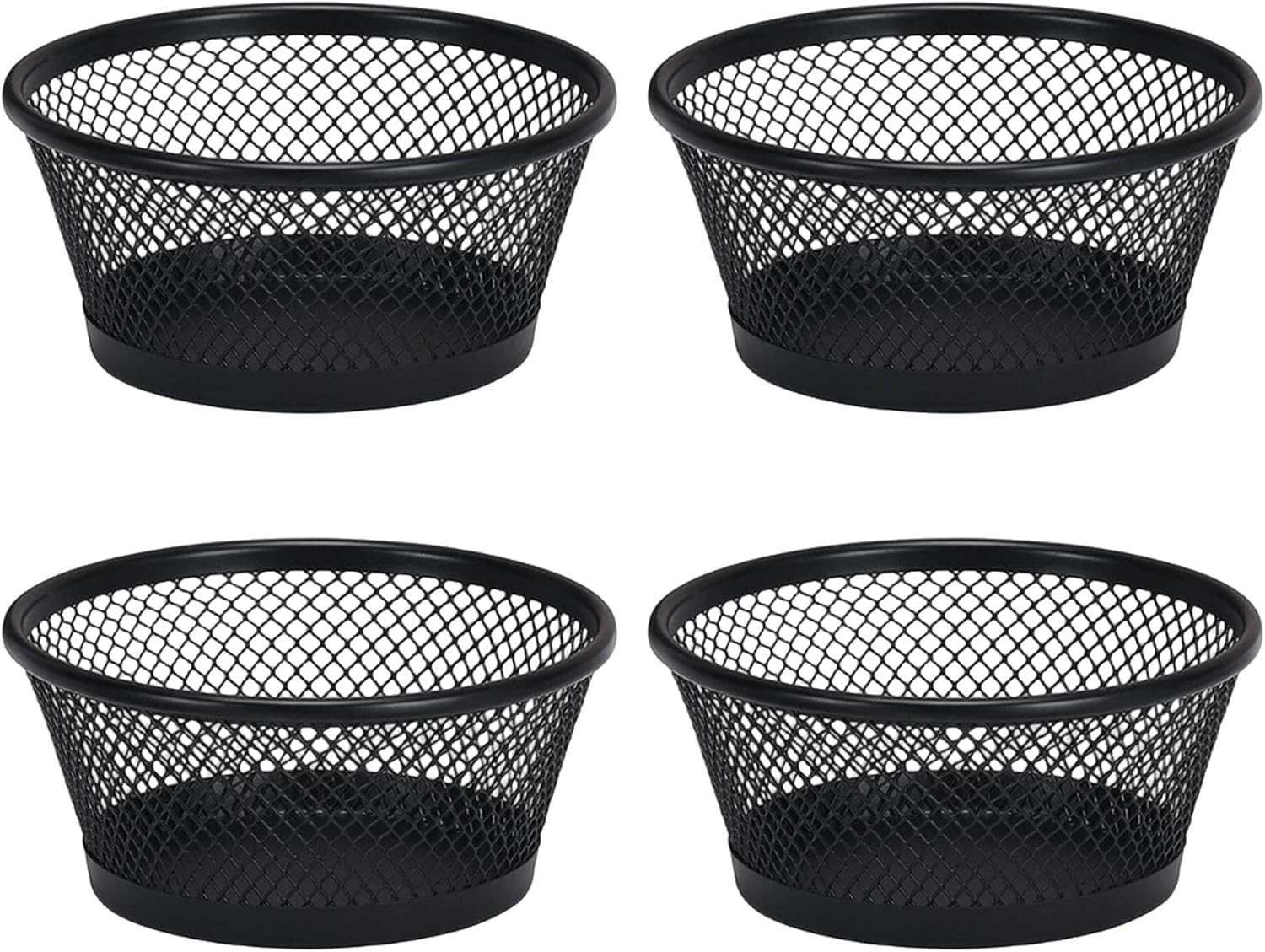 Wire Mesh Paperclip Dish Holders Desktop Round Paper Clip Dispenser