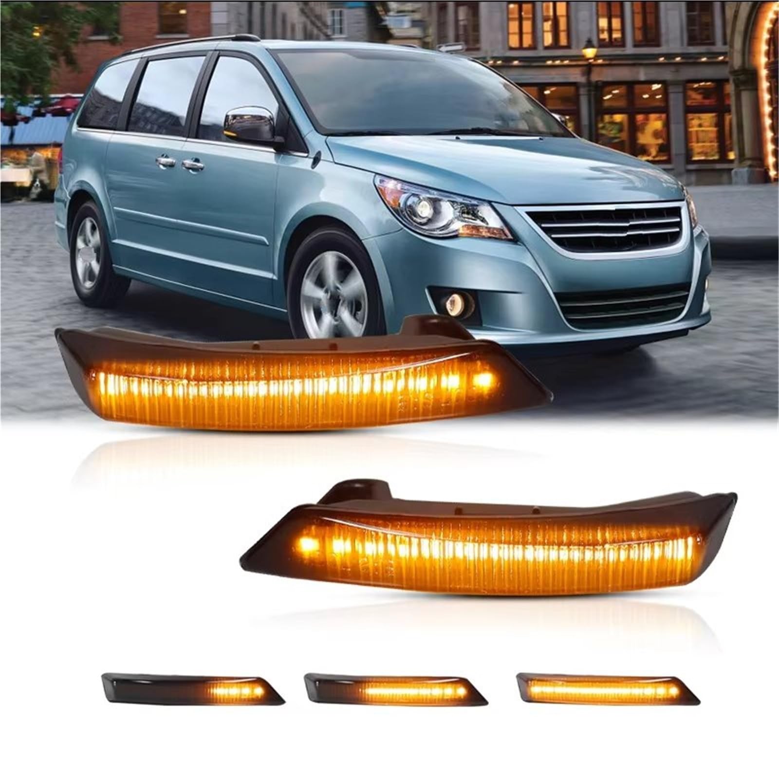 Indicatore di Direzione 2 Pezzi Per Chrysler Per Città Per Il Paese 2008-2016 Flash Specchietto Retrovisore Indicatori Direzione Lampeggiante Luce 12V Indicatore Laterale(Clear Lens)