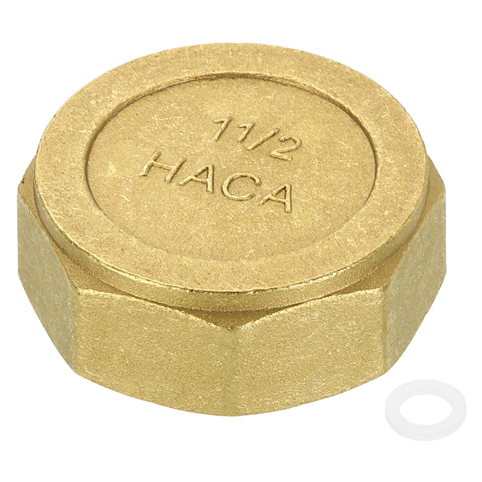 Bouchon de valve d'arrêt en laiton 3/8 pouce hexagonal avec joint uxcell