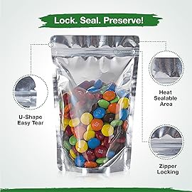 BELLE KR 4x6 Mylar Bags Stand Up - Pack Of 1000-7.5mil Thick - Clear Mylar Bags with See Through Window for Freeze Dryer