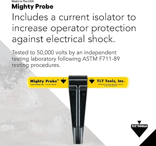 Miniatura 3 de T&T Tools Mighty Probe - Sonda de tierra metálica aislada de 78 pulgadas de largo en total, con varilla redonda hexagonal de metal de 716 pulgadas,