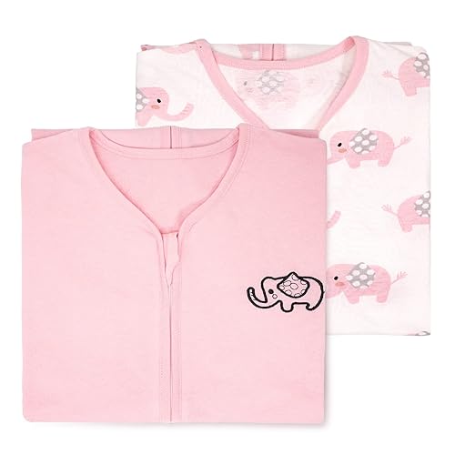 Miniatura 8 de TILLYOU Saco de dormir de 6 a 12 meses  0.5 TOG Saco de dormir de verano con cremallera de 2 vías, saco de dormir ligero de algodón para bebé, 2