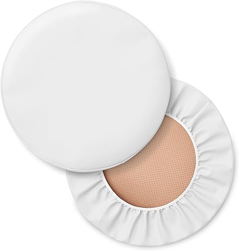 Miniatura 3 de Saloniture Paquete de 2 fundas redondas para asiento de taburete, 17-12 pulgadas, funda impermeable para silla giratoria o taburete de bar, color