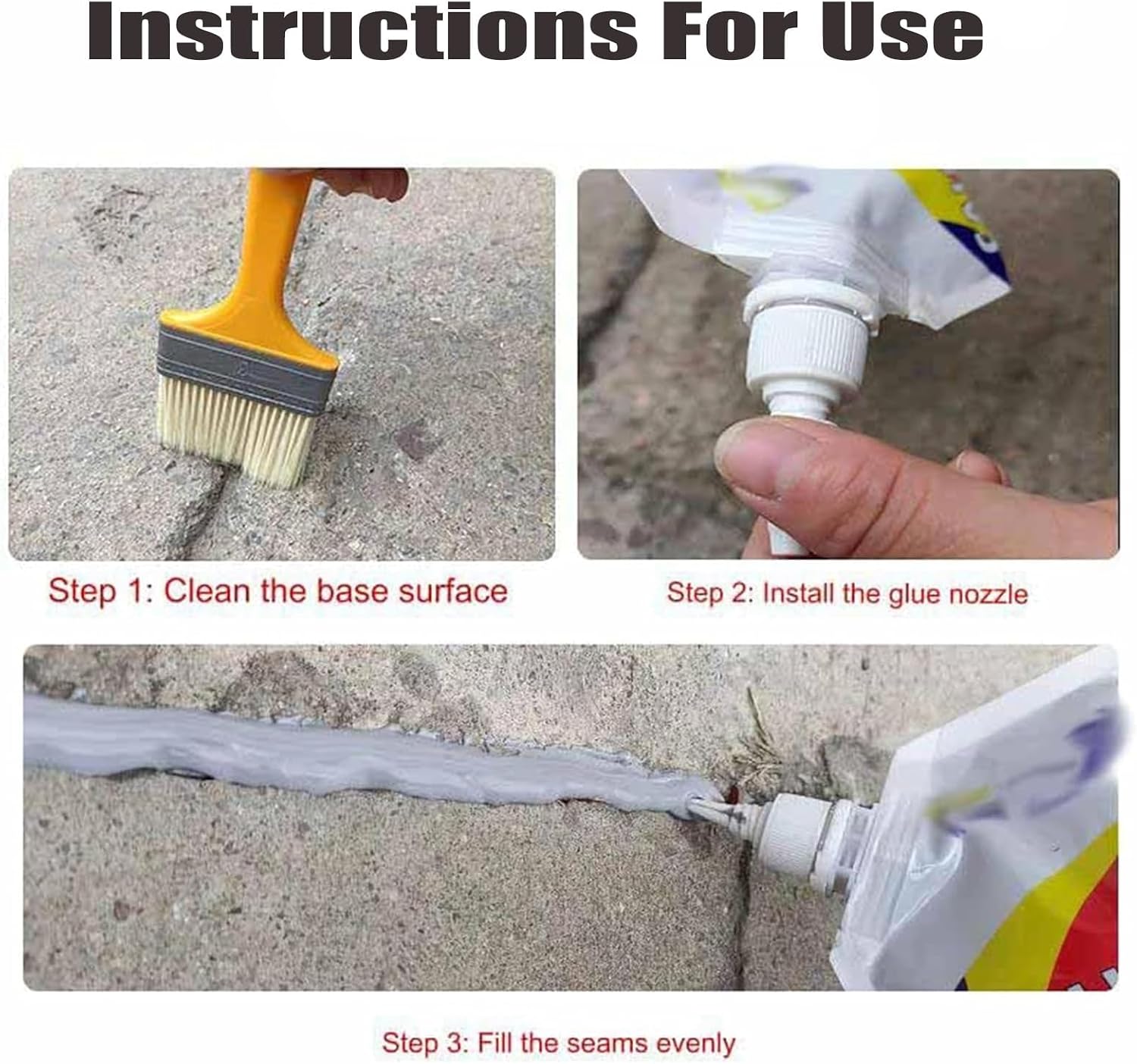 Slab Concrete Crack Waterproof Repair Sealant, Caulking Glue Weather Resistant Type, Slab Concrete Crack Repair Sealant, Concrete Crack Filler for Gaps (2)