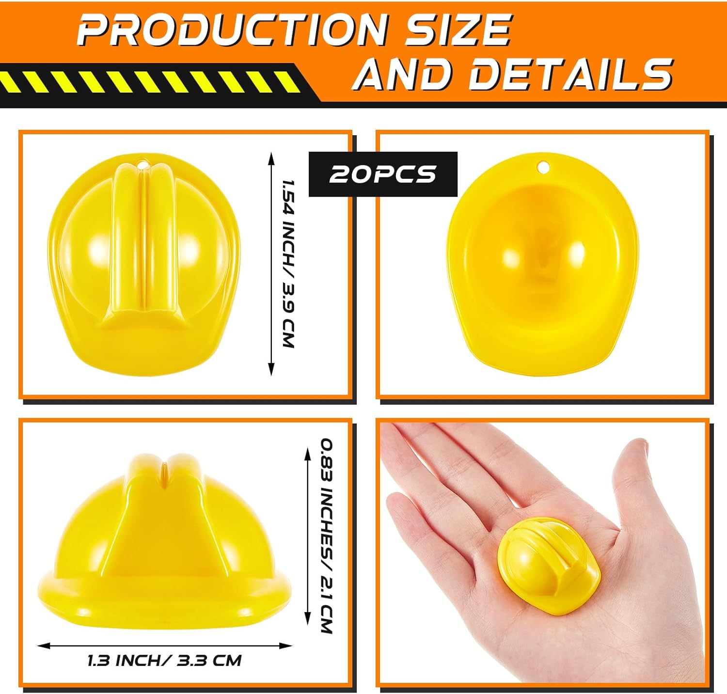Layhit 40 Pcs Miniature Construction Party Decorations include 20 Mini Safety Hats 20 Mini Safety Vests Construction Themed Birthday Party Favors Cupcake Topper Supplies