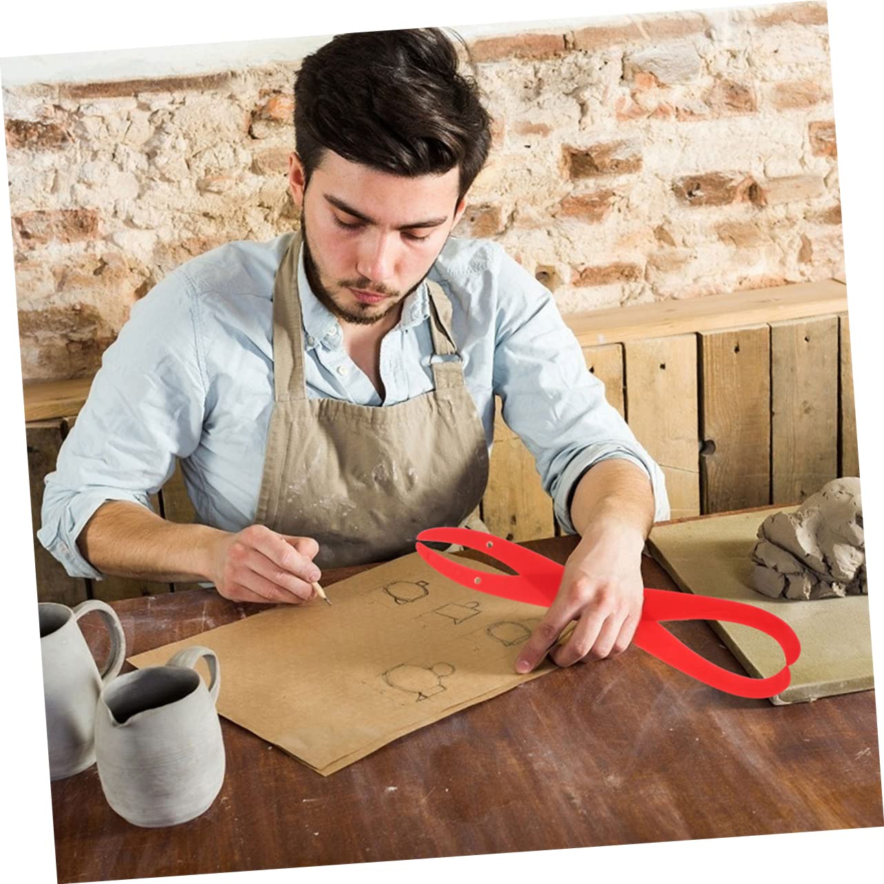OSALADI 2 Set Strumento Misurazione per Argilla per Scultura Design Pratico E Leggero per Scolpire Argilla E Cera Misurazioni Interne Ed Esterne con Precisione 2 Pezzi*2