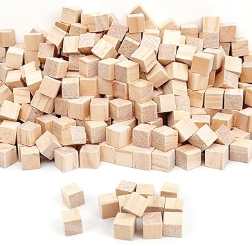 Wooden Cubes 1cm 500Pcs Wooden Blocks for Craft Blank Wood Blocks Balsa Wood Blocks Natural Wood Square Blocks Unfinished for Coloring, Drawing, Decoration, Building Blocks, DIY