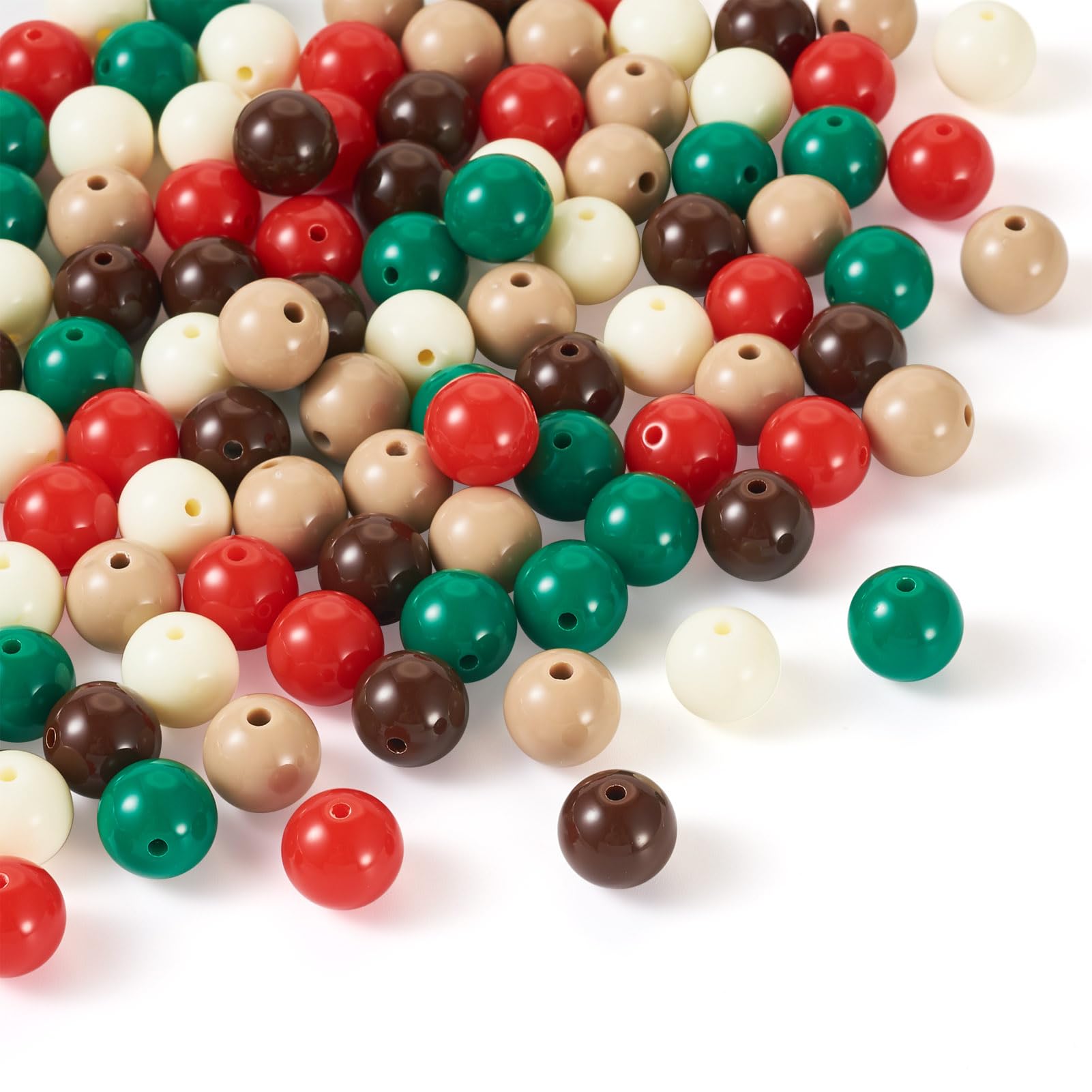 Spritewelry 100Pcs 12mm Acrylic Round Beads Opaque Bubblegum Beads Loose Spacers Balls for DIY Christmas Keychain Bracelet Necklace Jewelry Making - Image 2
