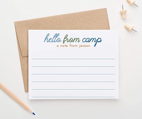 Miniatura 2 de Papelería personalizada para niños para niños, tarjetas de notas planas, lindo papelería para niño con juego de sobres, tarjetas de notas