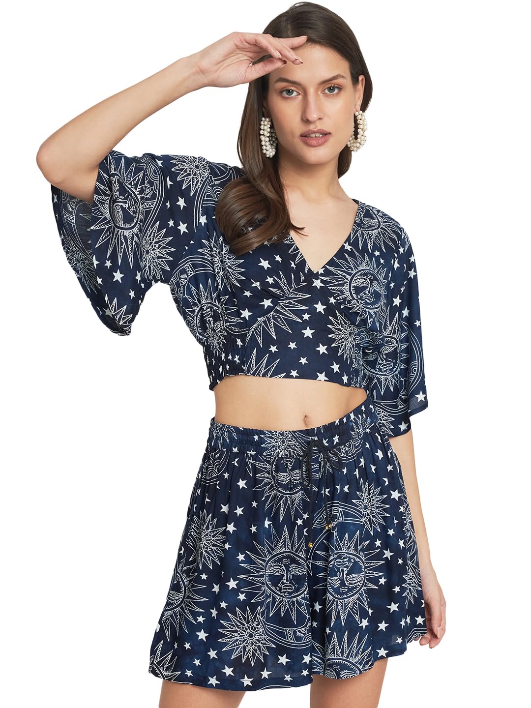 Veldress Styles Women’s Multicolor Beachwear Two-Piece Co-Ord Set – Stylish Dress Top & Shorts Veldress Styles Women’s Multicolor Beachwear Two-Piece Co-Ord Set – Stylish Dress Top & Shorts