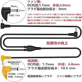 Amazon.co.jp: 空調作業服ファン用ケーブル BURTLE バートル