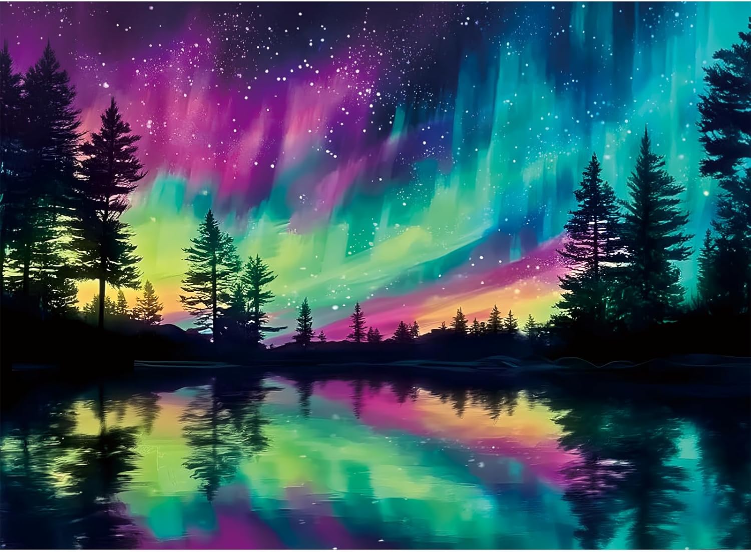 500 Pieces Puzzles for Adults, Aurora Nature Landscape Puzzle for Teens Adults Seniors, Northern Lights Jigsaw Puzzle 500 Pieces, Hard Puzzles with Letters on Back, Challenging Game Gifts, 20.5x15in