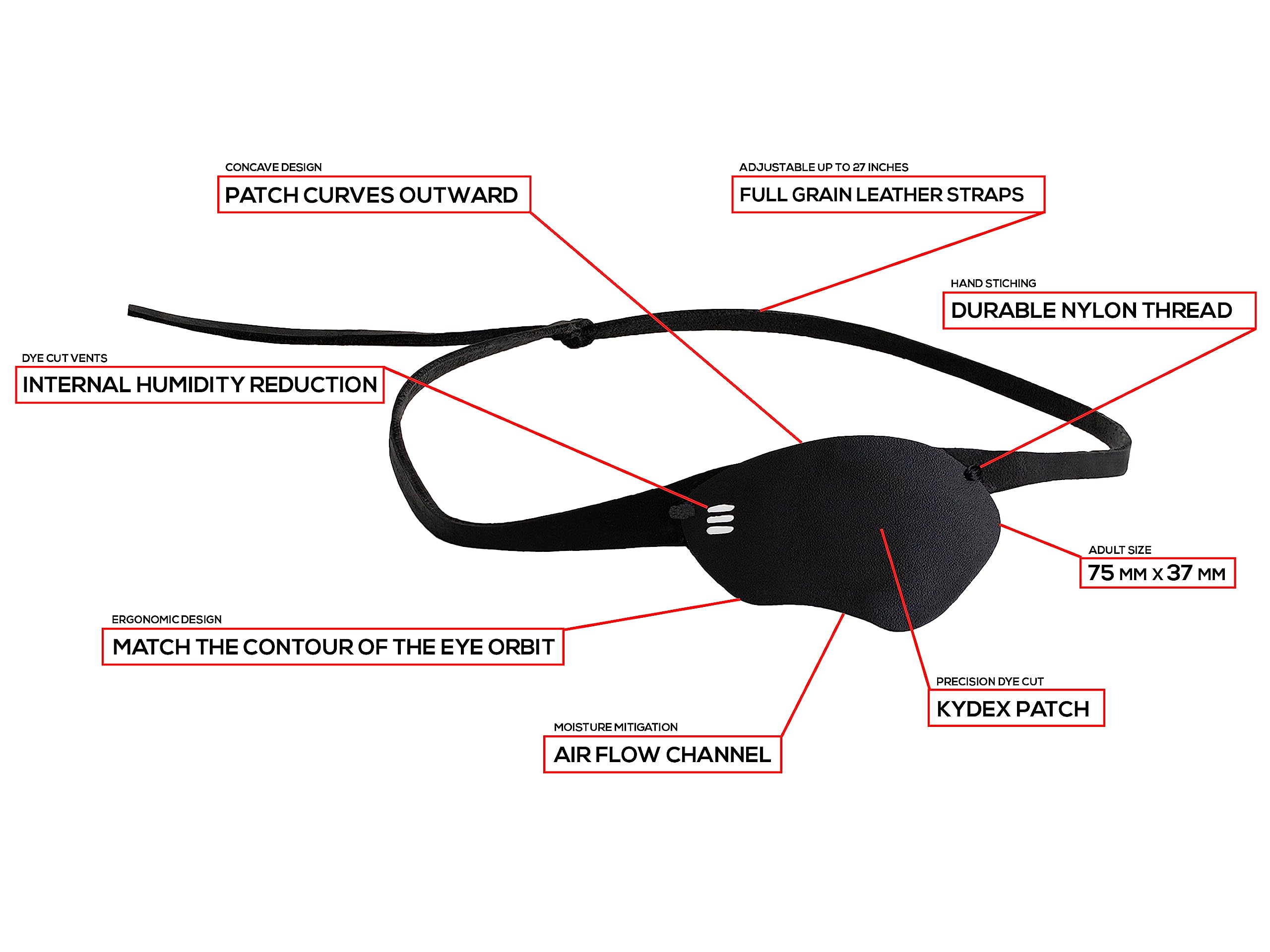 Amazon.com: Eye Patch, Black, Concave, Air Vents, Adult Size