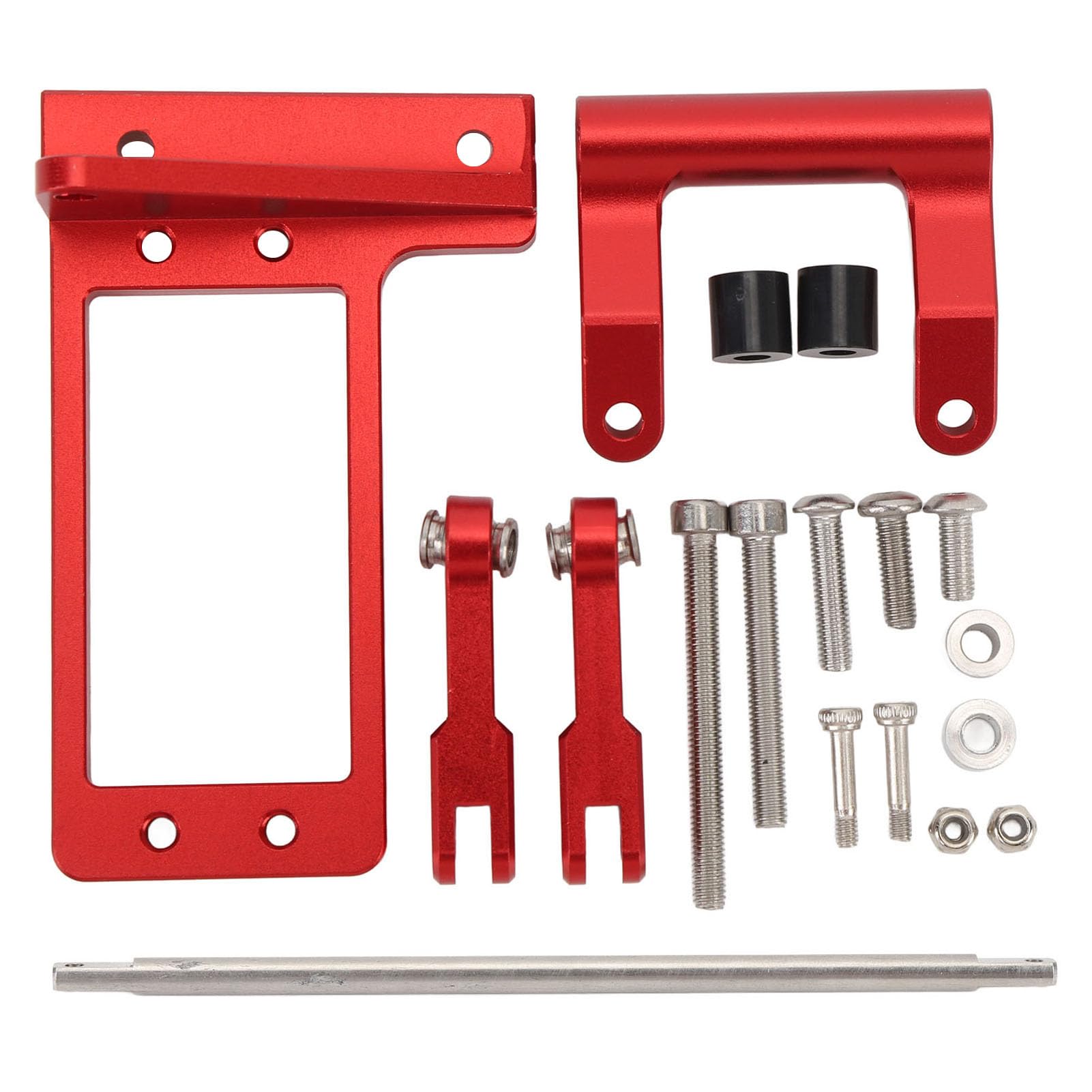Pilipane Servo Mount with Hydraulic Steering Kit High Strength Aluminum Alloy RC Servo Mount with Hydraulic Steering Link for 1/10 RC Crawler Car Red
