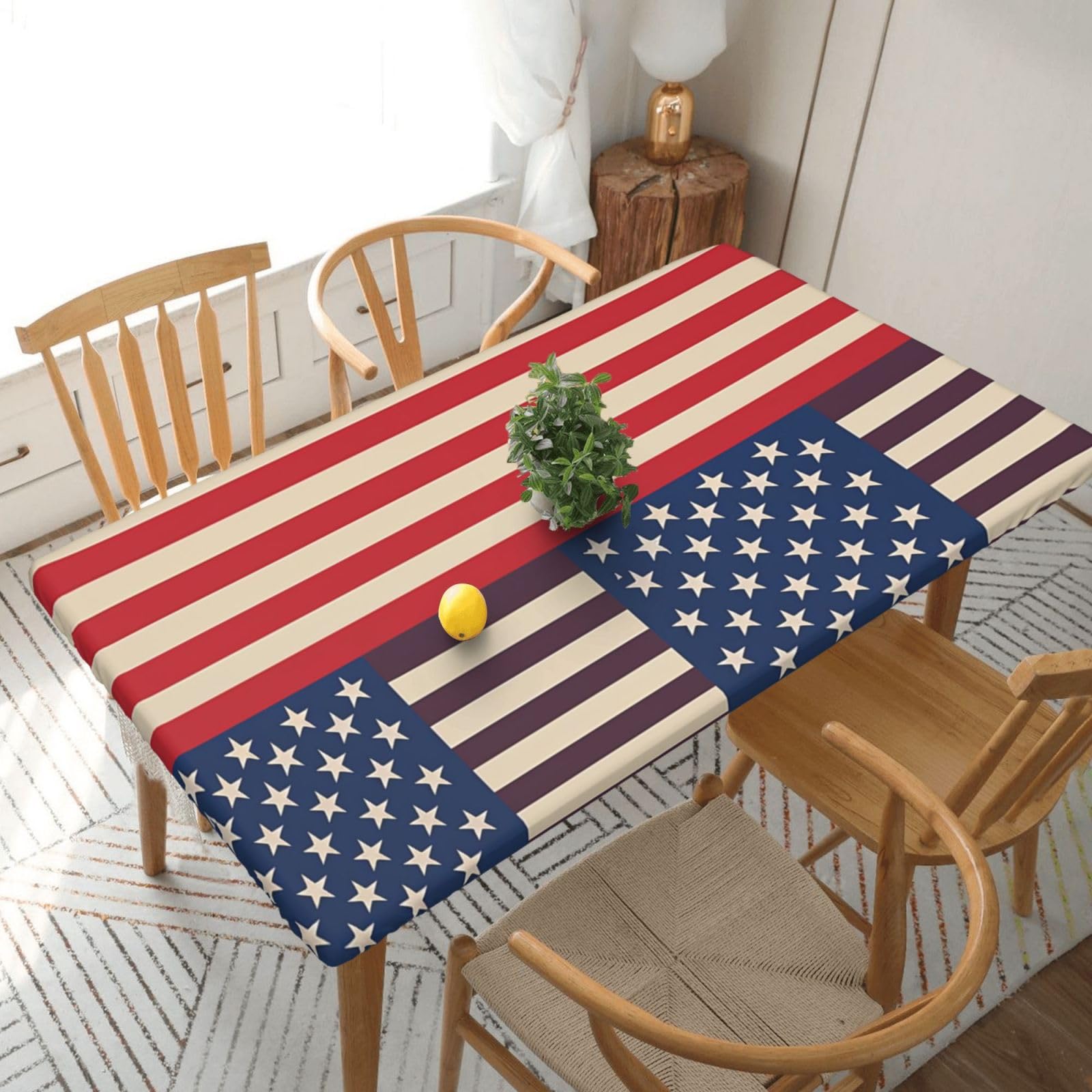 Nappe rectangulaire motif drapeau américain 76x152cm
