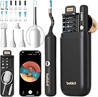 BEBIRD Earsight Plus R37R Kit de Ferramentas para Limpeza e Remoção de Cera do Ouvido, Câmera Otoscópica Flexível com Luz, Pinça sem Fio (Preto)