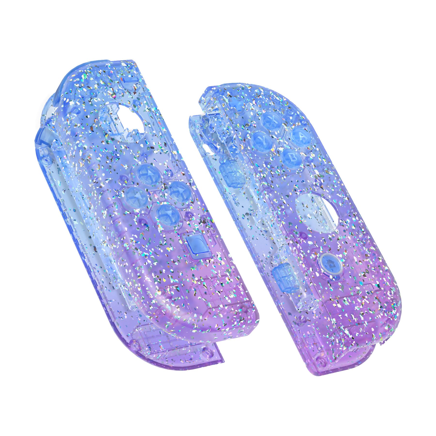 eXtremeRate Carcasa Transparente para Nintendo Switch & OLED Accesorios Funda de Agarre Shell Placa con Botones para Nintendo Switch Joycons OLED No Incluye Carcasa de Consola(Hielo Azul) — view 12