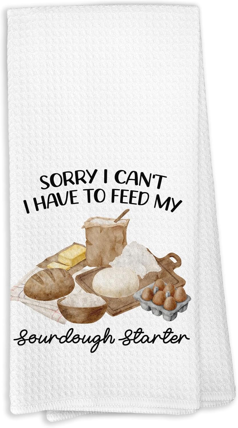 Farmhouse Kitchen Towels Set of 4, Cooking Baking Bakers Decor, Funny Hostess Cooking Bakers Baking Hand Towels for Home, Kitchen Gifts for Women