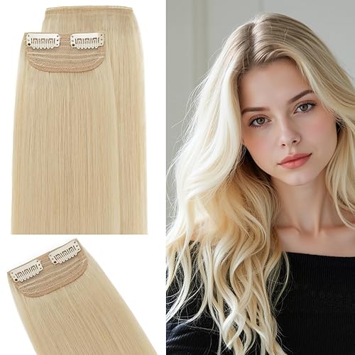 SEGO Extensiones de cabello humano Remy con clip de 6 pulgadas, 2 clips, sin costuras, horquilla invisible para cabello fino, añadir volumen al
