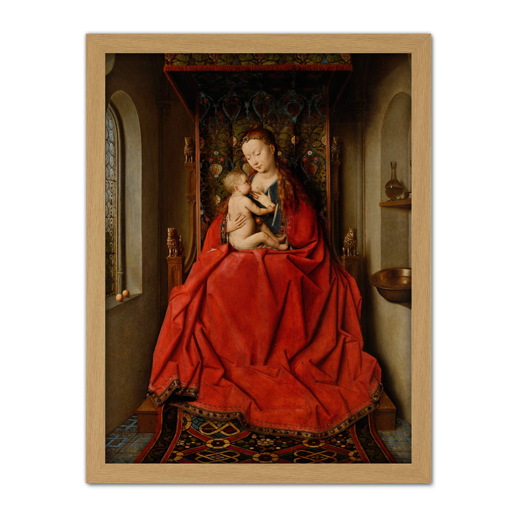 Jan Van Eyck Lucca Madonna Large Framed Art Print Poster Wall Decor 18x24