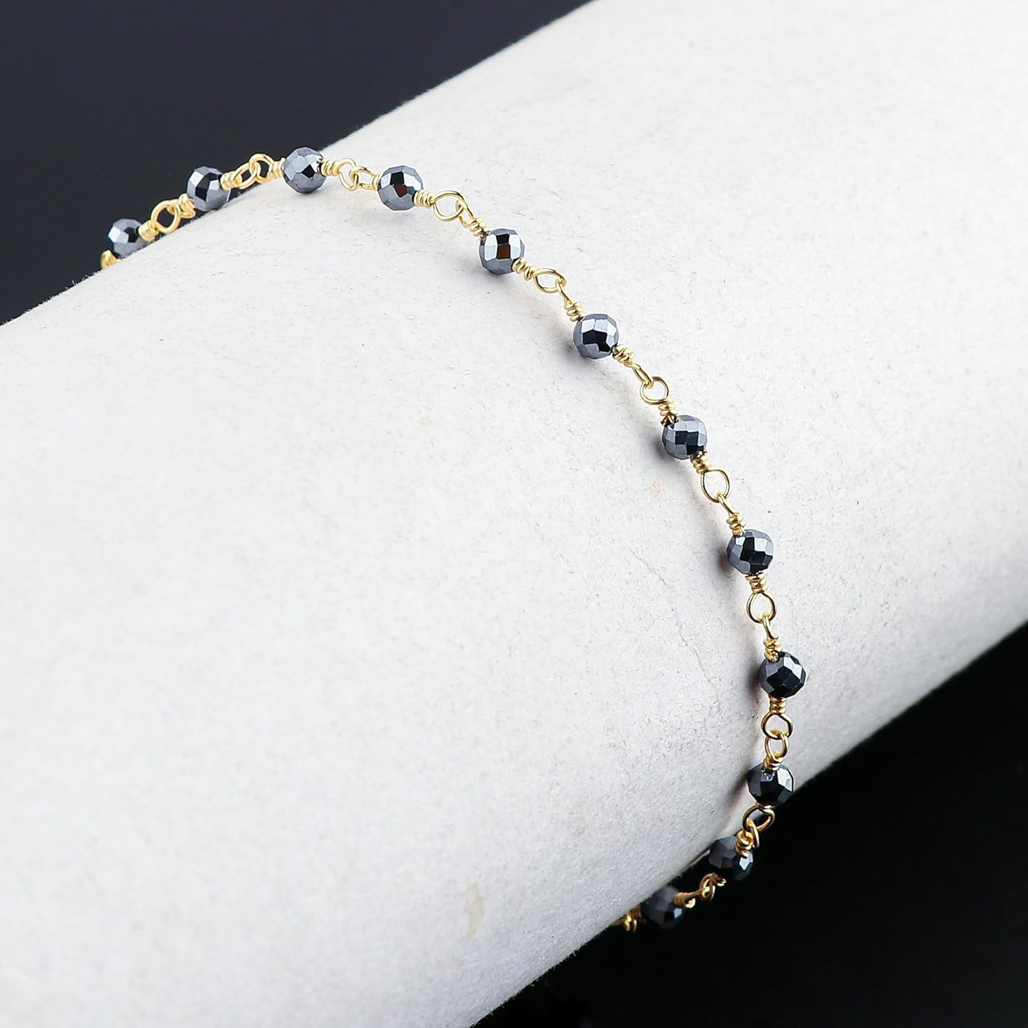 Natural Gemstone Beaded Rosary Chain Cluster Anklets, Handmade Bohemian Jewelry, 14K Gold Plated, Healing Crystals Beads Ankle Bracelet, Christmas Gift for Women - Image 5