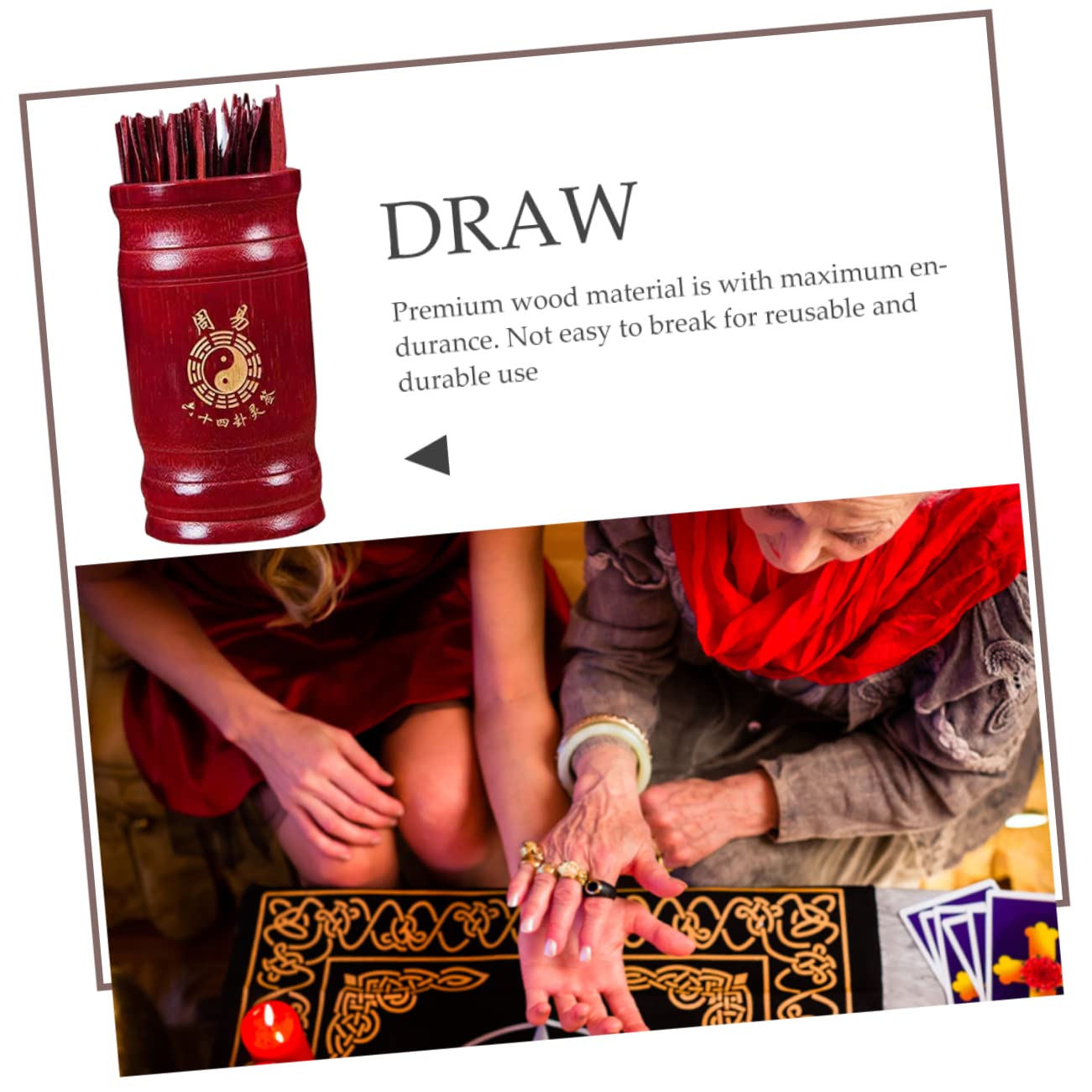 Totority Vintage Chinese Divination Sticks Set 64 Hexagram Signs Fortune Stick Divination Game Home Office School Temple Toy