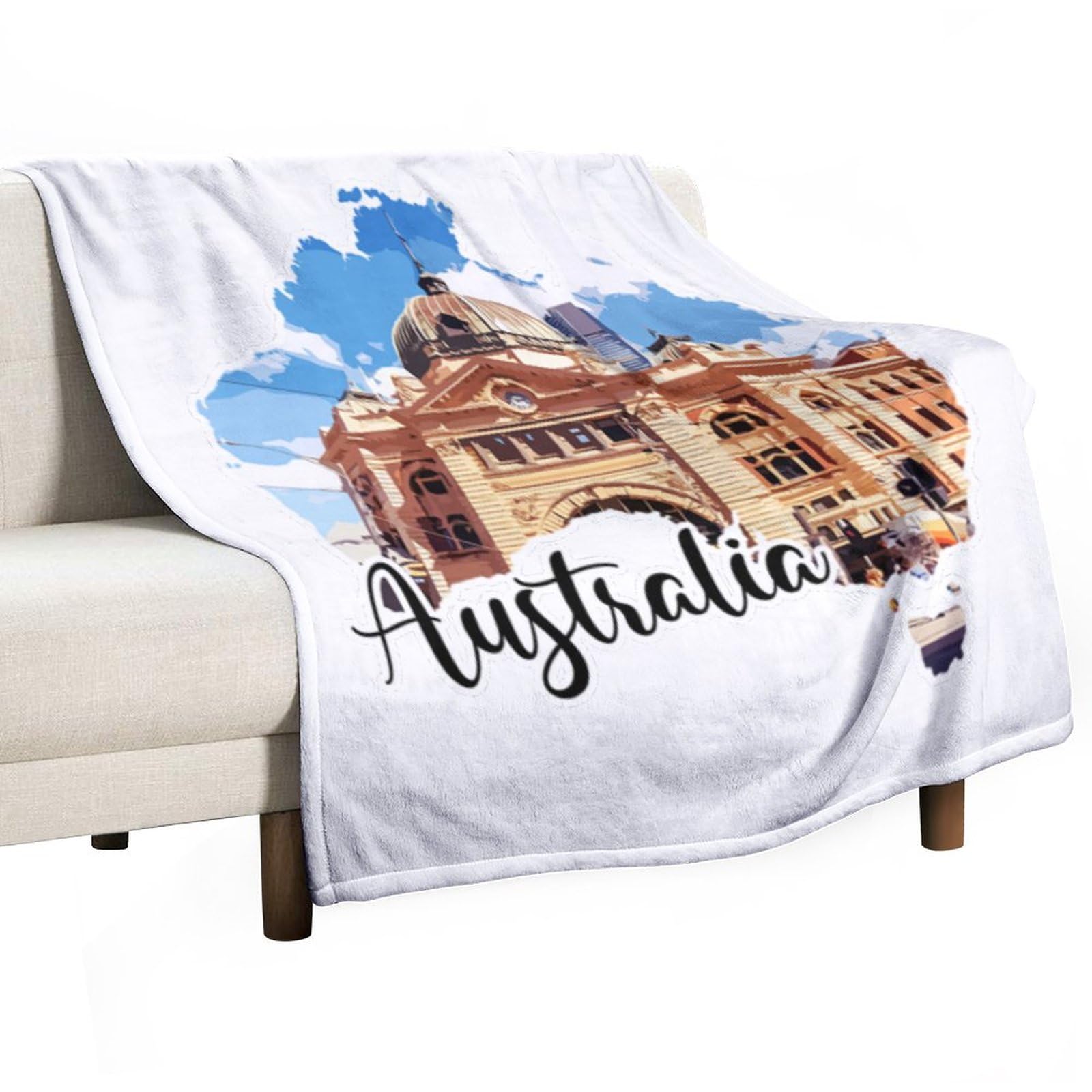 Couverture en peluche douce d'Australie plaid architecture premium pour salon
