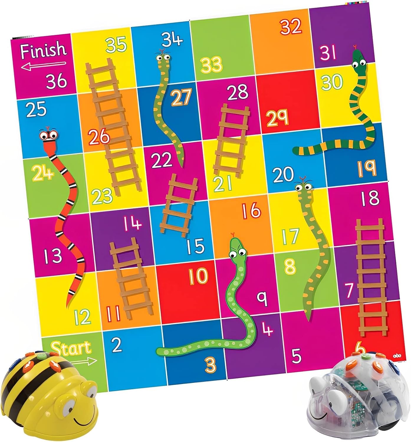 Amazon.com: Bee-Bot or Blue-Bot Snakes and Ladders Mat Floor Robots ...