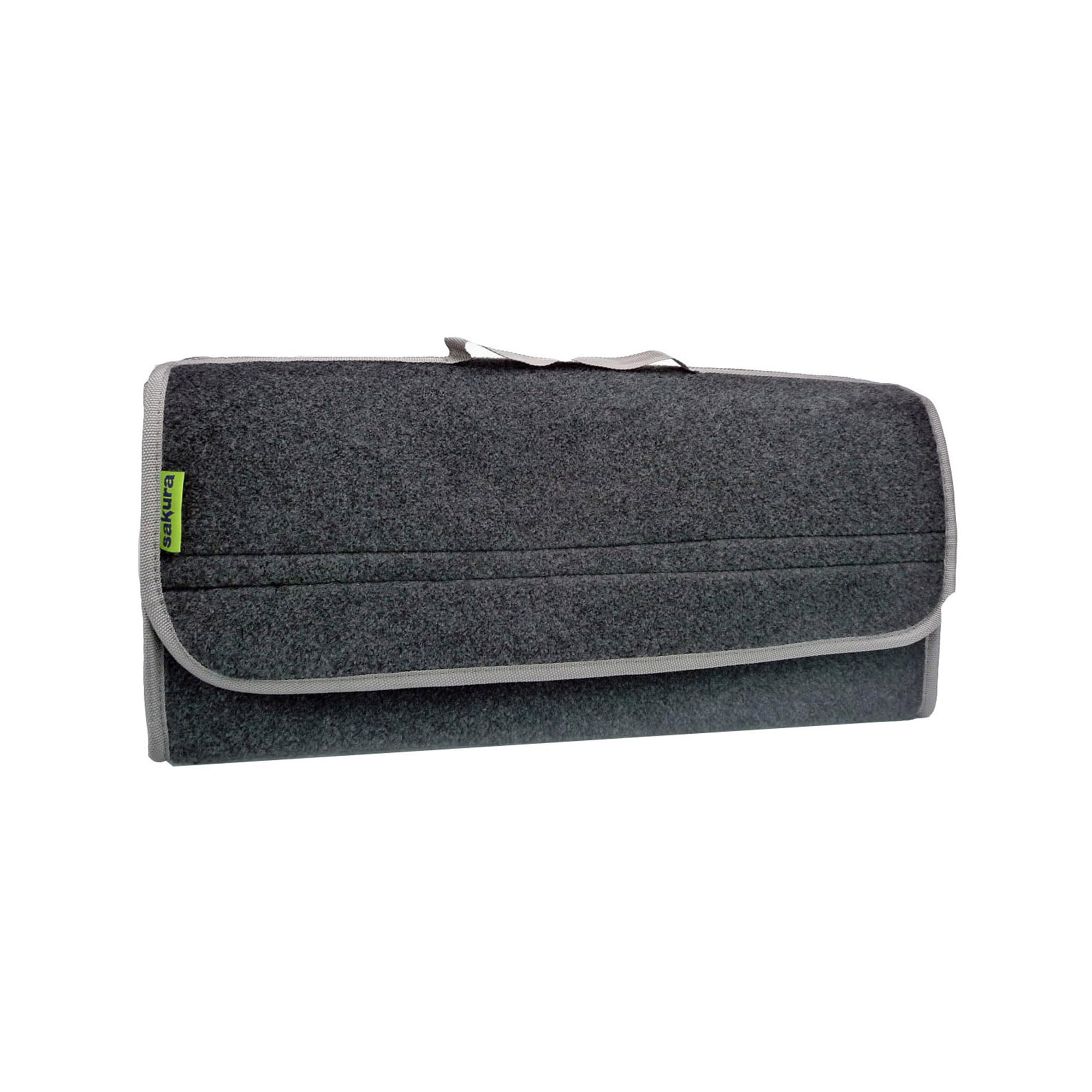 SS5233 Car Boot Organiser Storage Bag Grey Carpet Hook Loop Strip Large Sakura