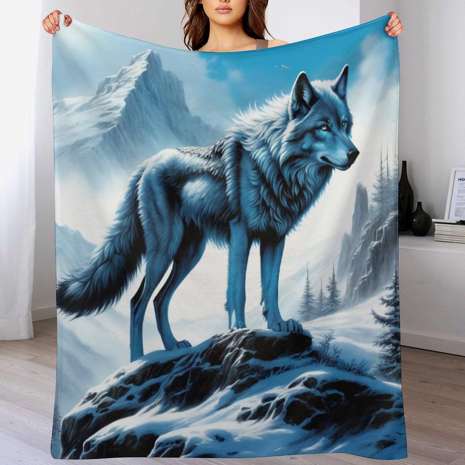 Couverture loup plaid en flanelle idée cadeau idéale pour petit et grand