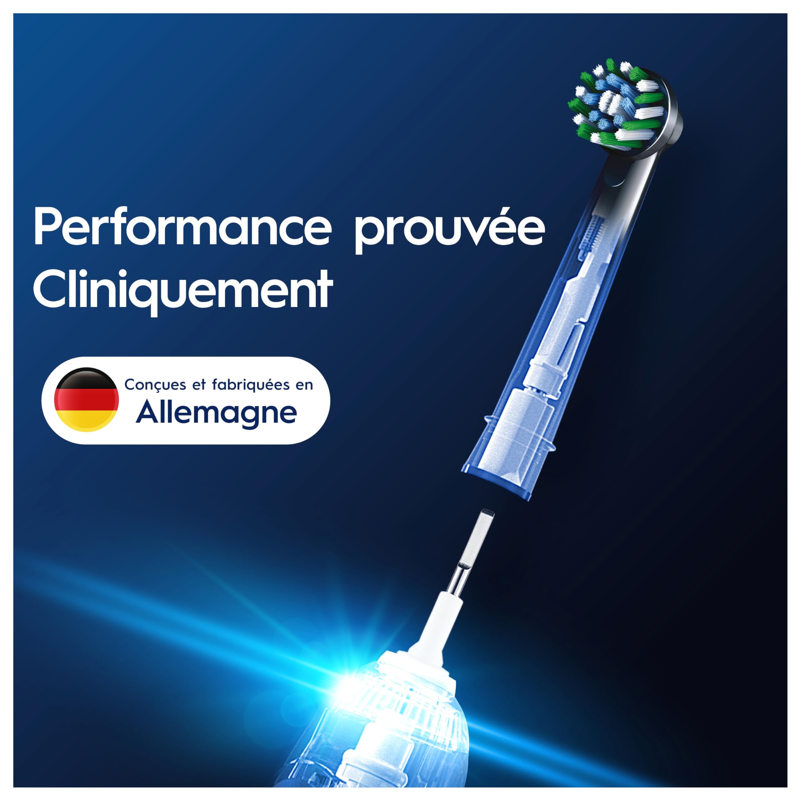 Oral-B Brossettes de Rechange Cross Action, lot de 12, Noires – Recharges Brosse à Dents Électrique Pro, Filaments pour Eliminer la Plaque Dentaire, Emballage en Carton