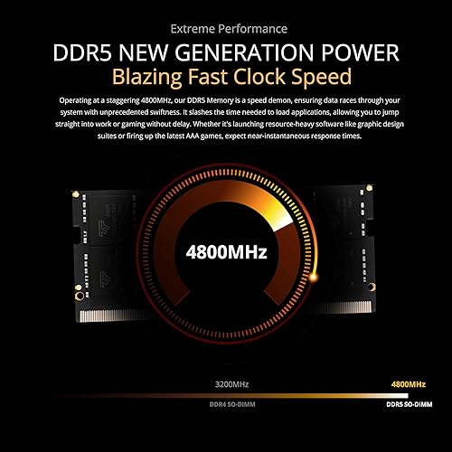 Miniatura 2 de Timetec Kit de 32 GB (2 x 16 GB) DDR5 4800 MHz PC5-38400 sin búfer sin ECC 1.1V CL40 1Rx8 rango único 262 pines SODIMM actualización del módulo RAM