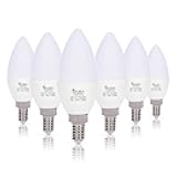 Simba Lighting LED Candelabra Light Bulbs B11 (C37) Candle Shape E12 Base (6 Pack) | Decorative 7W 60W Replacement 110V, 120V for Chandelier, Ceiling Fan, PC Cover, Non-Dimmable, Warm White 2700K