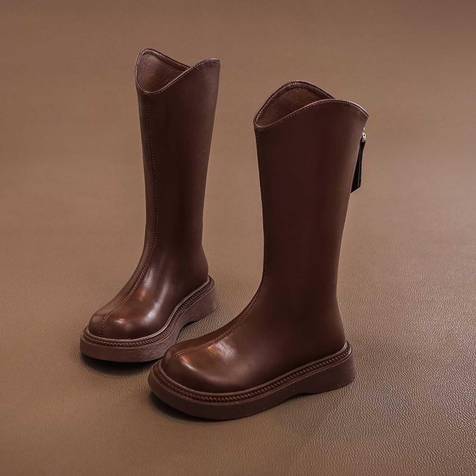 Invierno Niñas Rodilla Alta Botas De Equitación Caliente Faux Forrado Botas De Nieve Para