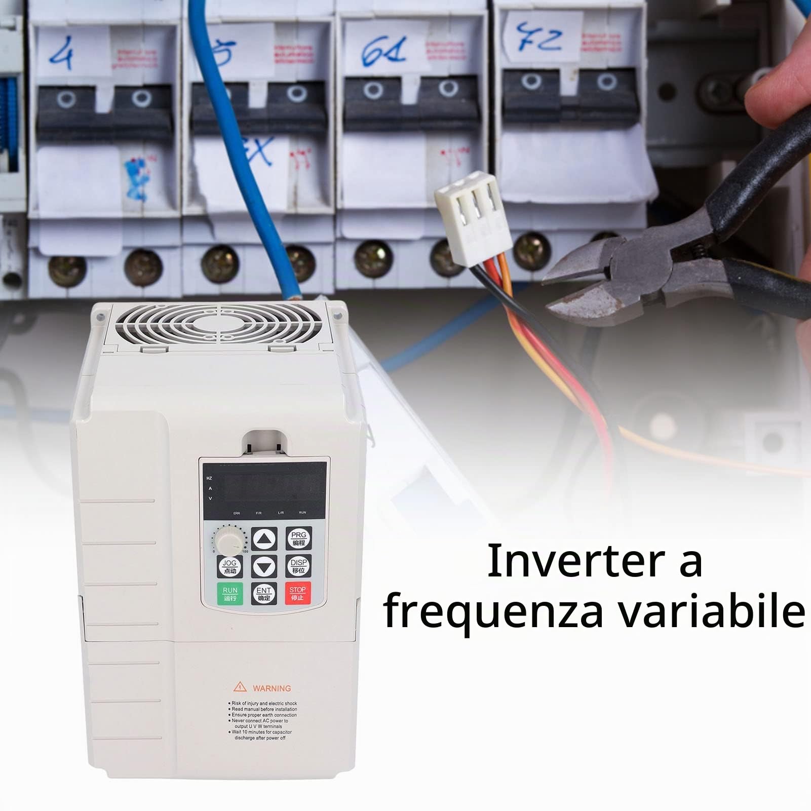 Azionamento a frequenza variabile, 5.5KW Ingresso monofase 220V Uscita trifase 380V Azionamento VFD programmabile a 8 fasi Controllo PID Regolatore di velocità VFD regolabile a basso rumore Inverter