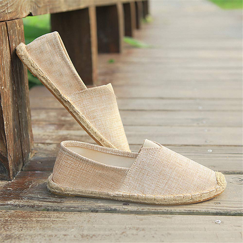 Słomiane buty plażowe, lniane, męskie, płócienne, espadryle, damskie, wsuwane, płaskie