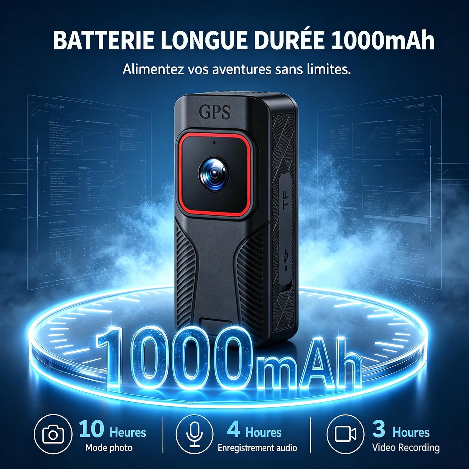 Tragbare magnetische Daumen-Action-Kamera, 4K Body Cam mit 110-Grad-Weitwinkelobjektiv und 1000-mAh-Akku für Haustier-Spaziergänge, Arbeit, Reisen, Outdoor-Aufnahmen