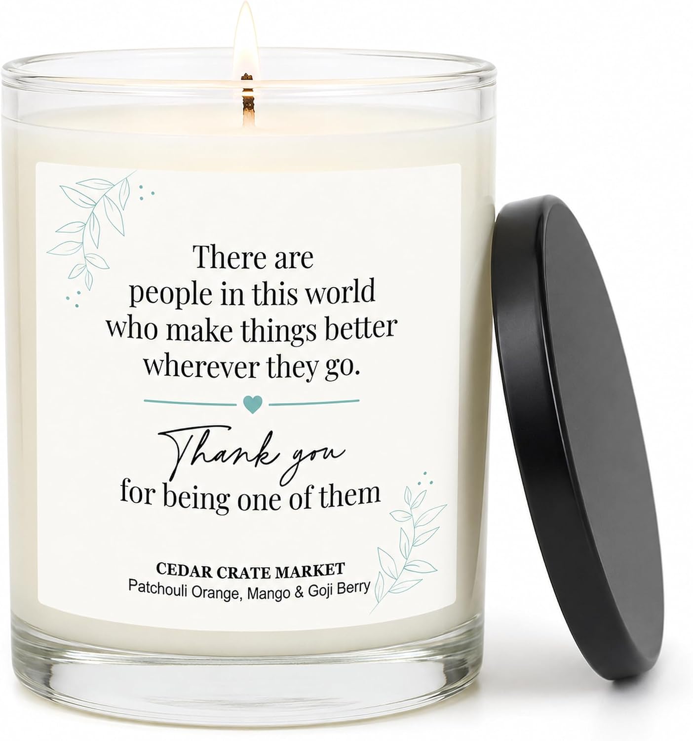 Thank You Gifts for Women, Thank You Candle - Thoughtful Gifts for Caregivers Teachers Nurses, You Are Loved Friendship Present, Inspirational Appreciation Gift, Patchouli Orange Mango Goji Soy Candle