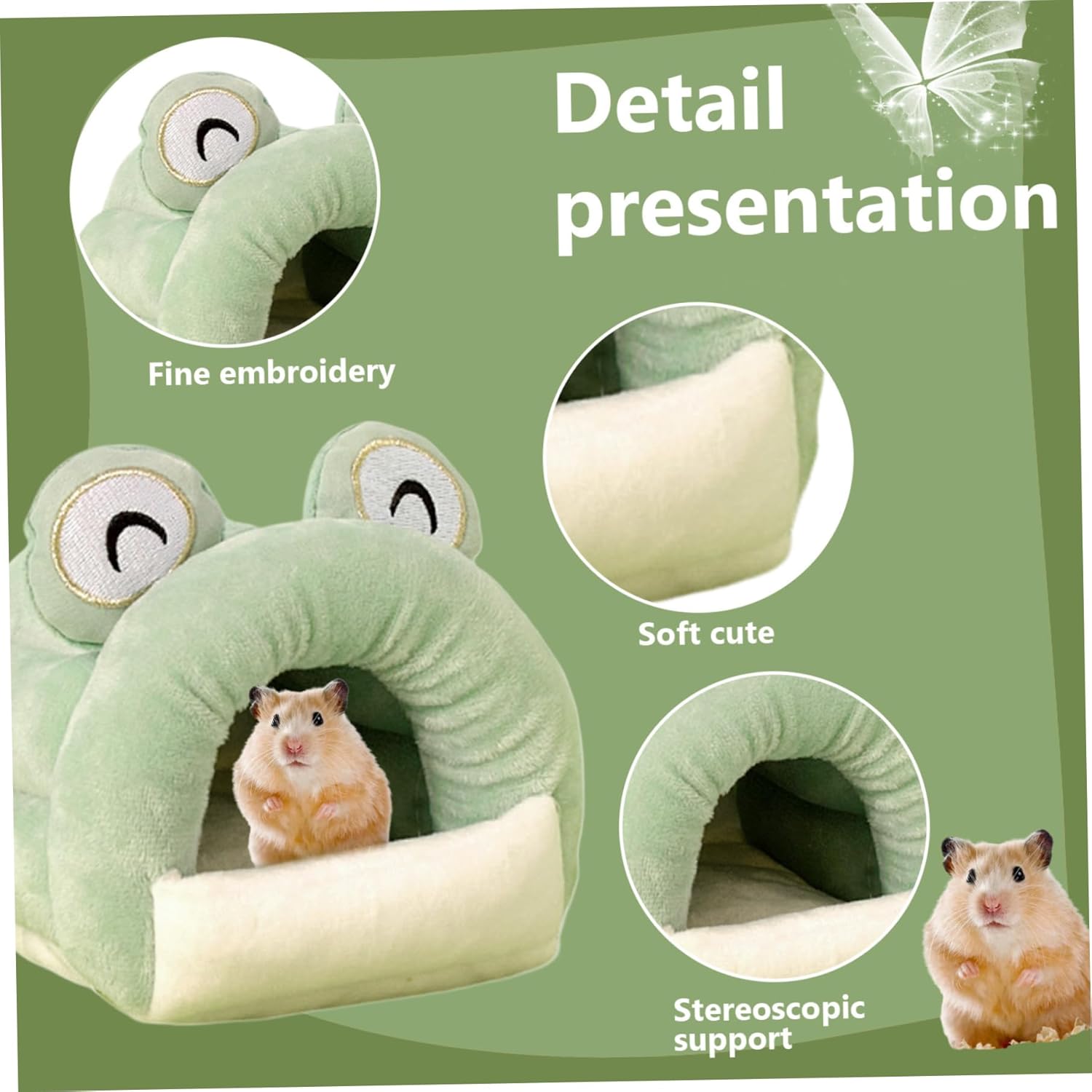 Yeory Guinea Pig Bed House, Guinea Pig Hideout Insulation, Winter Hamster Bed for Small Pet, Hideout for Guinea Pig Small 4.3x3.3x3.5in