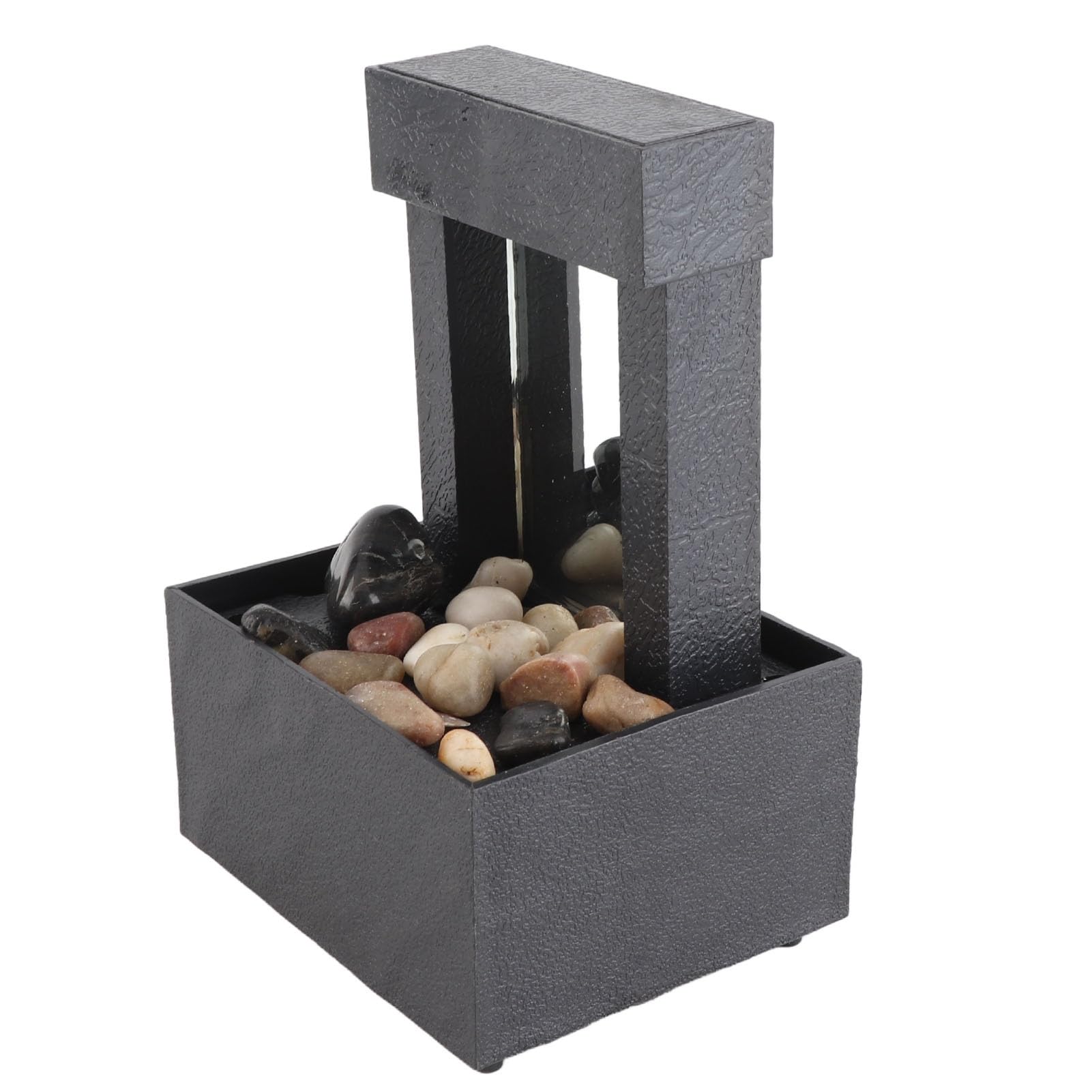 Fuente Decorativa de jardín, Fuente de Agua con Cascada, de Piedra, con iluminación LED, alimentación USB, Bomba de Agua, Feng Shui Zen, decoración para salón, Dormitorio, Oficina