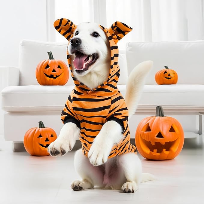 Disfraz de Tigre para Perro, Navidad, Talla 2XS, Pequeño miniatura 4
