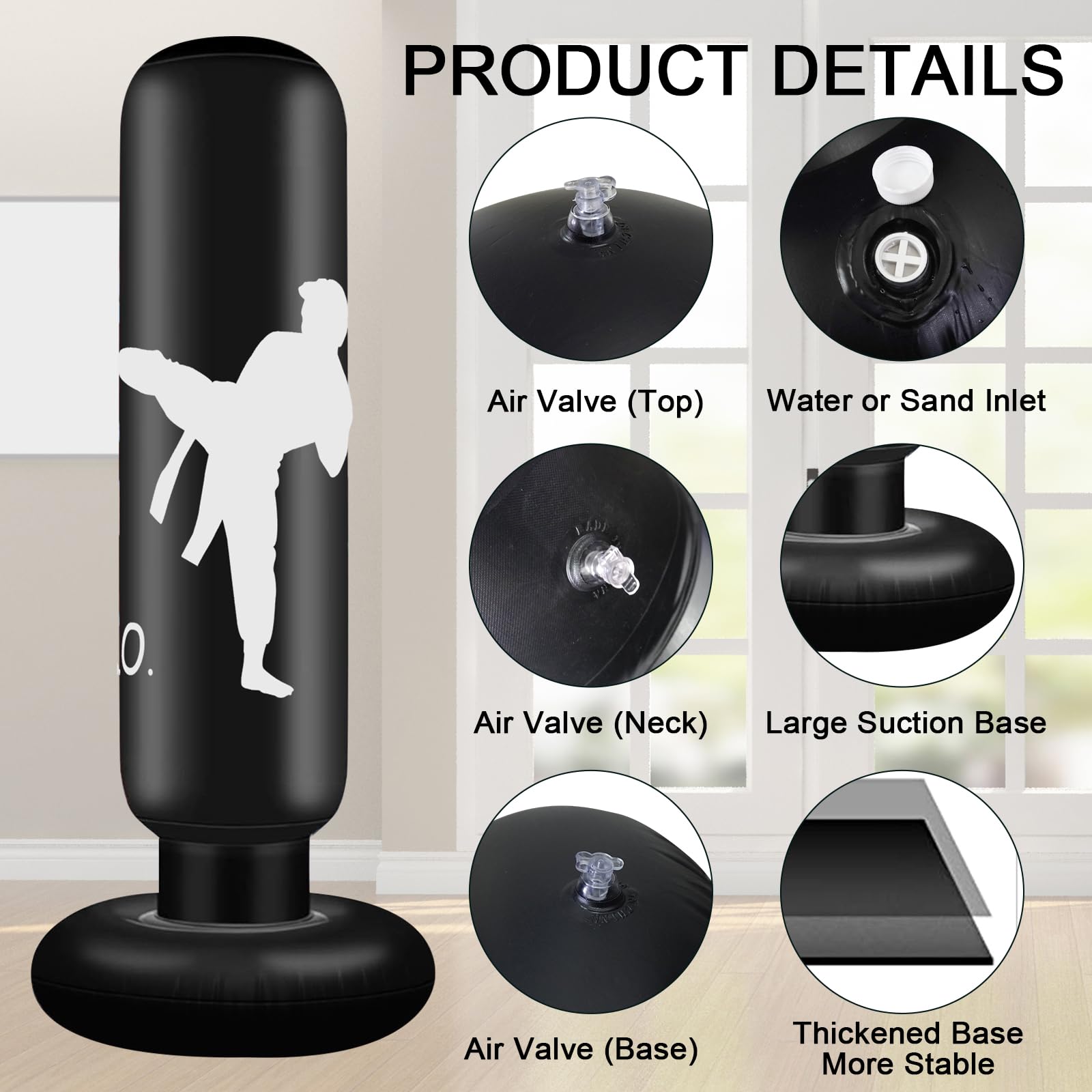 Taekwondo Saco De Karate Saco De Boxeo Inflable ZephyrCraft 160cm