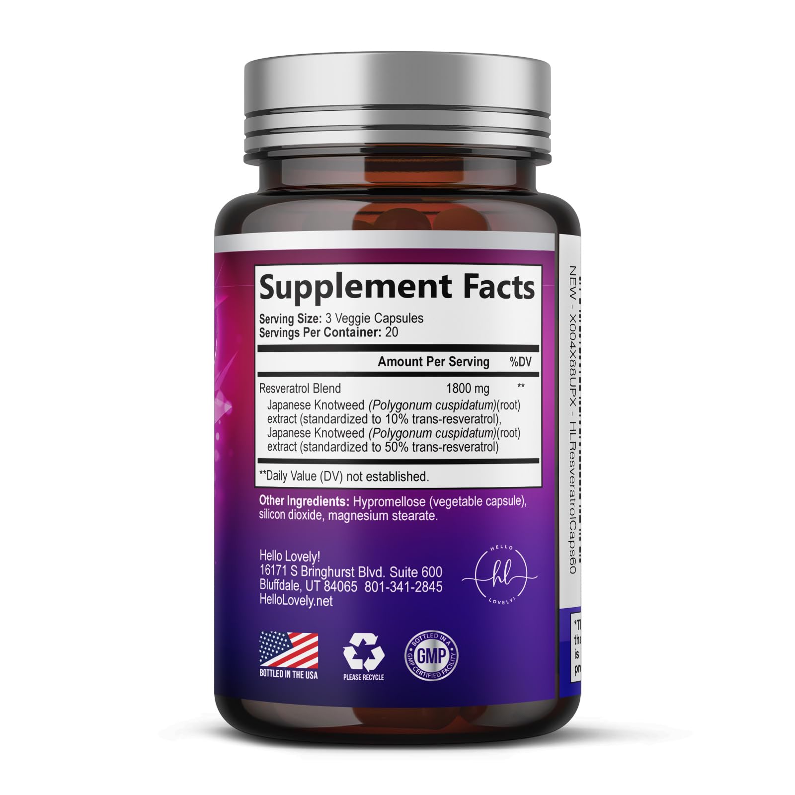 Resveratrol Blend 1800mg Supplement - Extra Strength Antioxidant Complex for Healthy Aging & Immune Support, Natural Heart Health & Energy Support, Bioavailable Trans-Resveratrol - 60 Capsules — Amazon image 9
