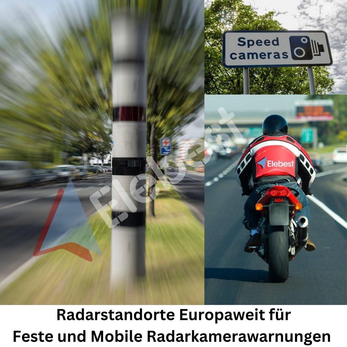 Elebest Rider W5 – 5 Zoll Motorrad-Navi | Wasserdicht (IPX7), Stabile Lenkerhalterung, Radarwarnung, PC-Tourenplanung & Europa-Karten 2026