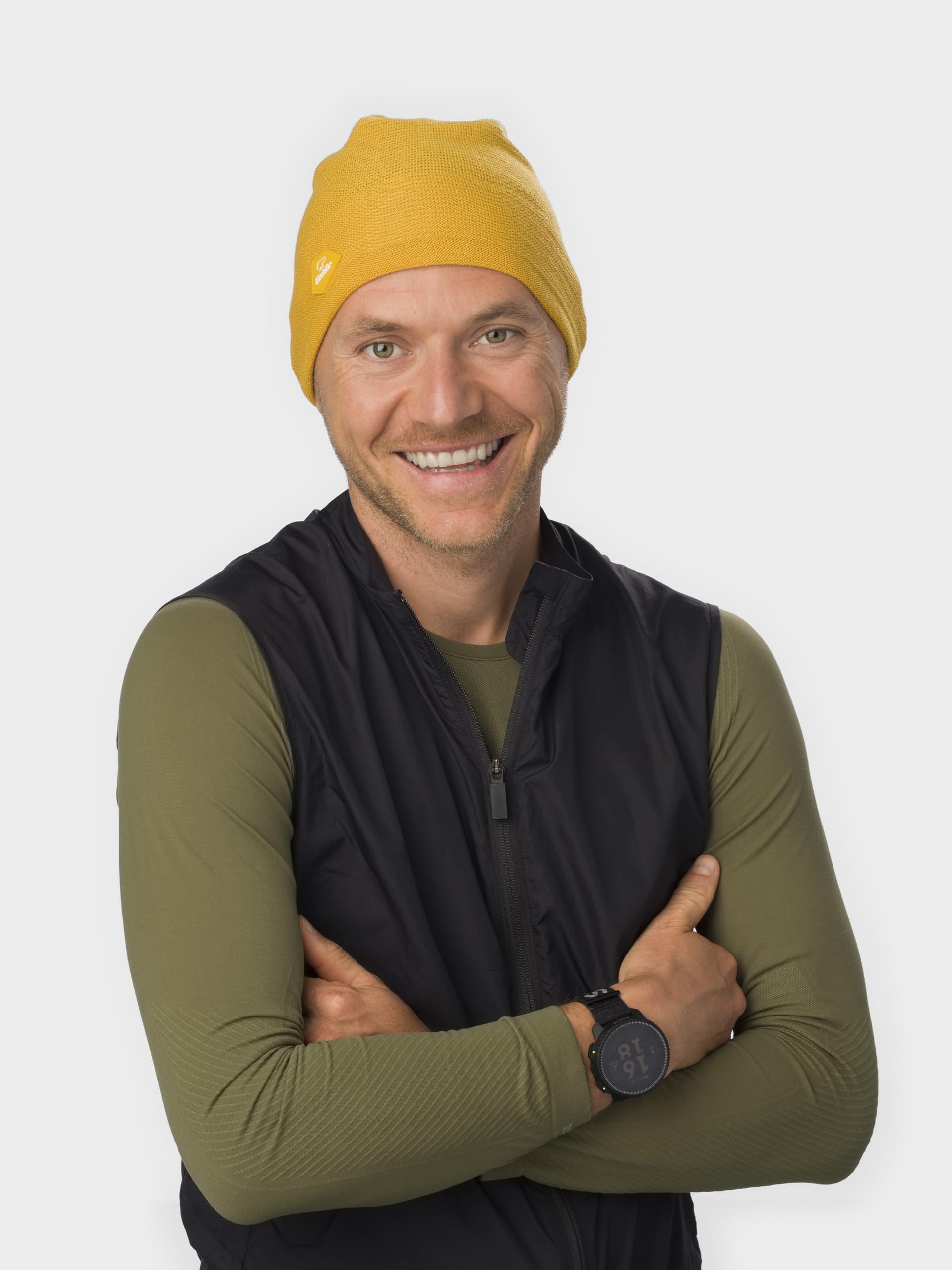 Eisbär Merino Mütze Herren und Damen Ayora Oversized - Sportmütze aus Merinowolle wärmend atmungsaktiv Laufmütze feuchtigkeitsabführend schnelltrocknend - Beanie für Sport und Outdoor Haube Ganzjährig