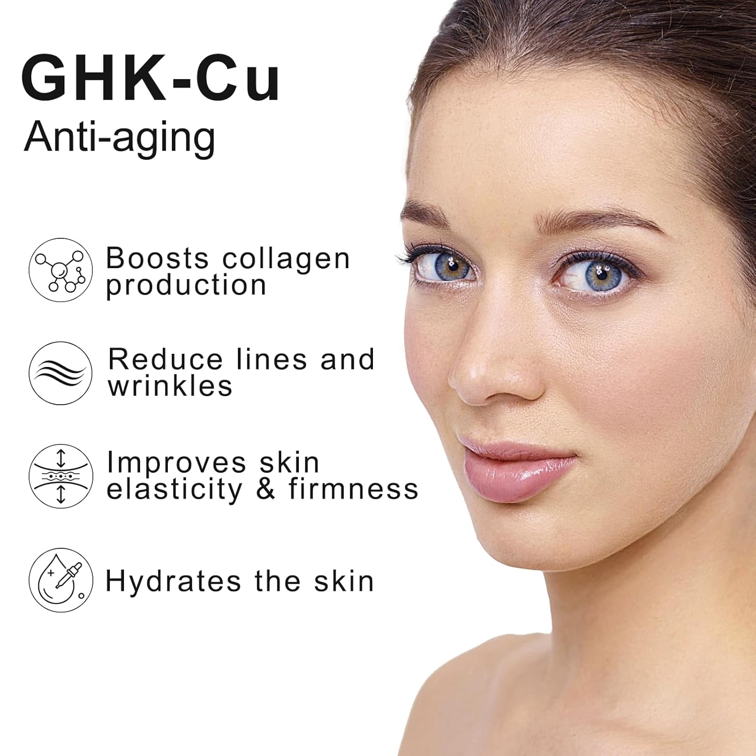 GHK-Cu Copper Peptide Face Cream – 4% Peptides Moisturizer for Fine Lines, Wrinkles, Firming, Deep Hydration & Collagen Support – 2400mg GHK-Cu – for All Skin Types, 30g - Image 2