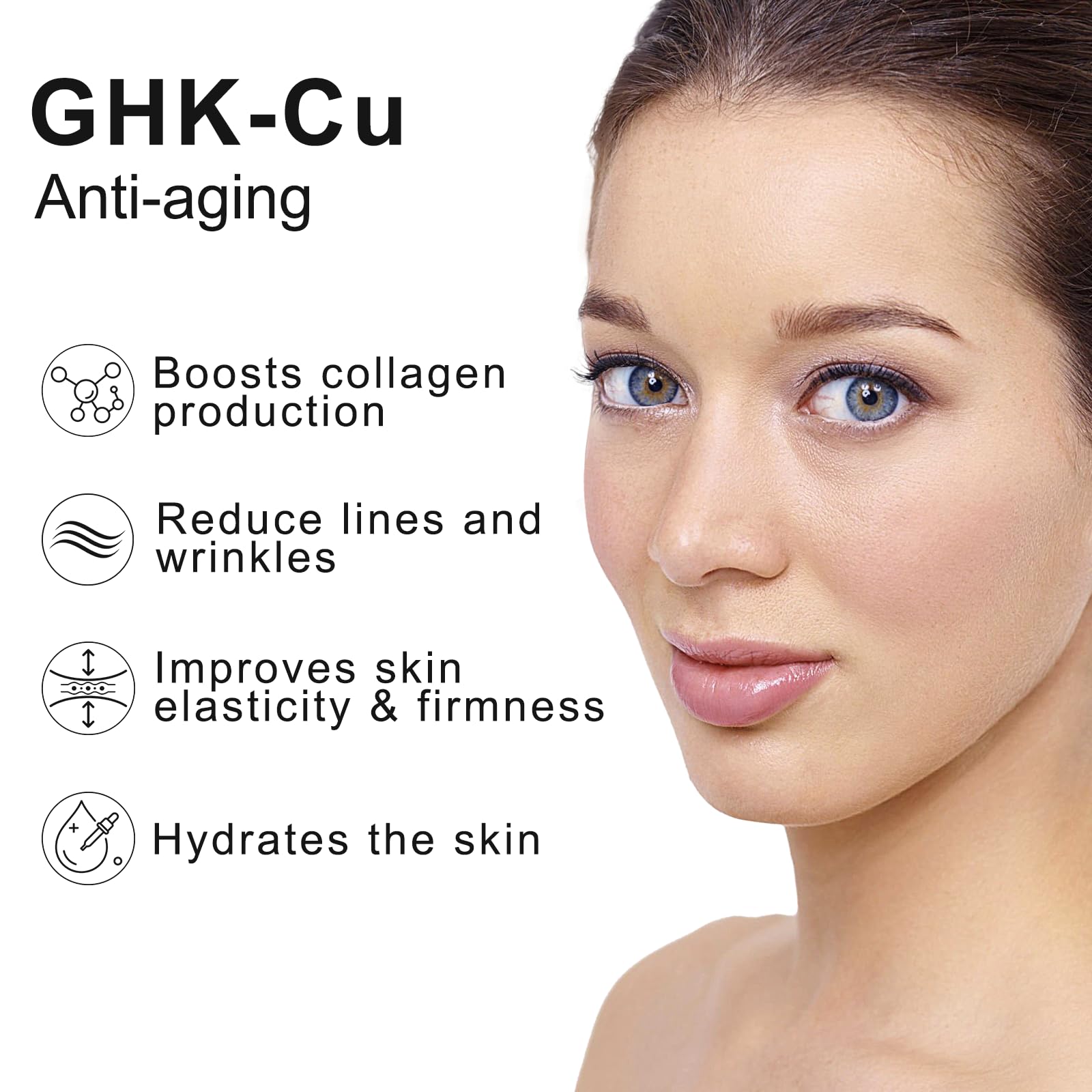 ghk-cu promotes collagen synthesis GHK-Cu, commonly known as copper peptides, are found naturally within the  human body where they play a vital role in skin repair and maintenance.  Copper peptides support optimal skin function by helping main image 0